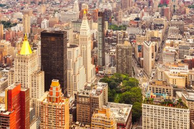 Manhattan, New York City 'nin hava manzarası, ABD