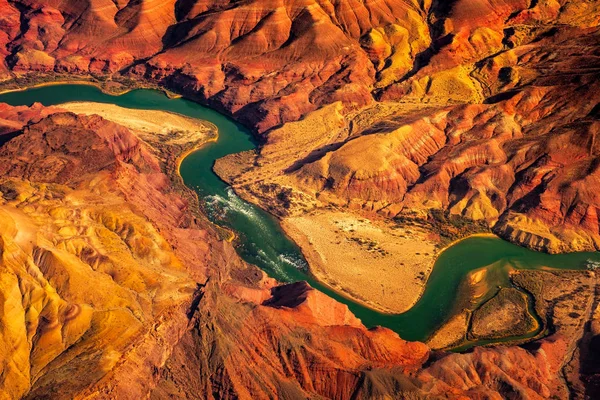 Luchtfoto landschapsmening van Colorado rivier in de Grand canyon, Verenigde Staten Stockafbeelding