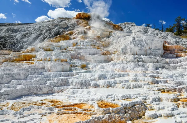 Vista panorámica de la tierra geotérmica en Yellowstone NP, EE.UU. — Foto de Stock