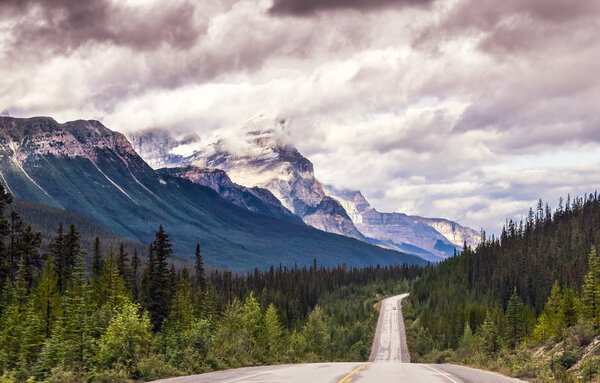 Drive through Icefields parkway, Jasper NP, Canada