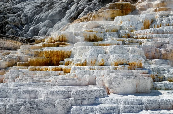 Malerischer Blick auf geothermische Landterrassen in Yellowstone np, USA — Stockfoto