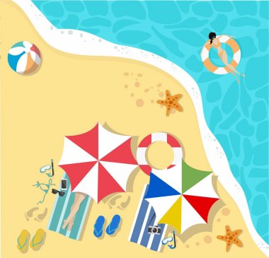 Üstten Görünüm arka planda Beach