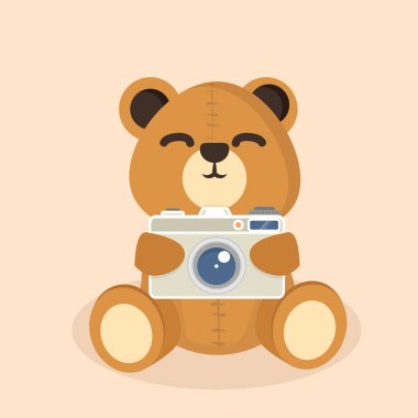 Bebek fotoğraf makinesi ile ayı