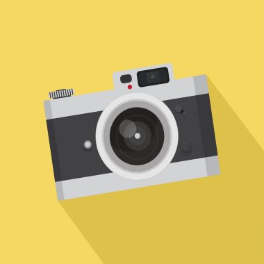 Düz vintage fotoğraf makinesi