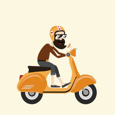 hipster adam sarı scooter ile