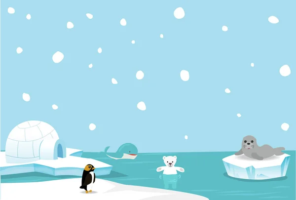 Contexte animal arctique — Image vectorielle
