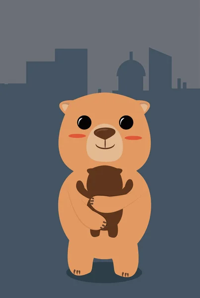 Abbraccio degli orsi in città — Vettoriale Stock