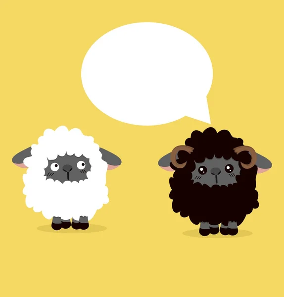 Moutons noirs bulle de parole — Image vectorielle