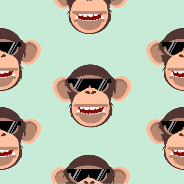 Patrón de cabeza de chimpancé — Vector de stock