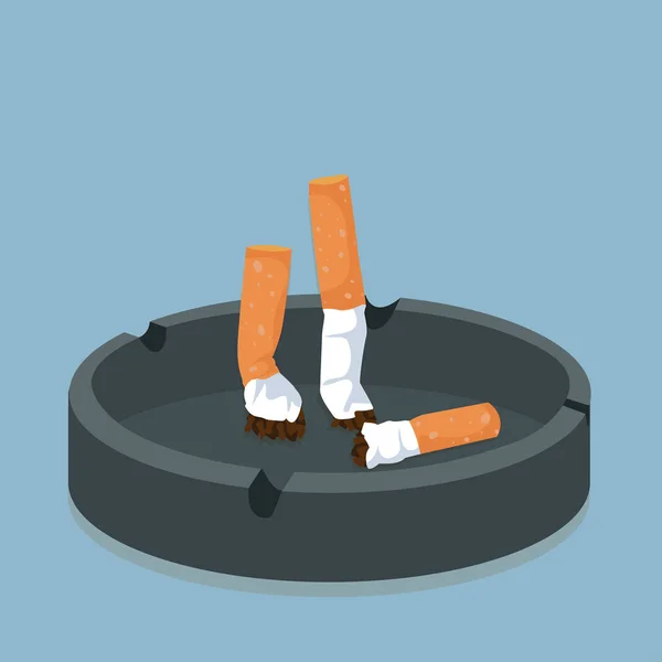 Cigarrillo en cenicero — Vector de stock