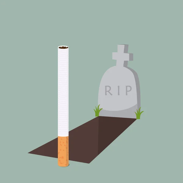 Cigarro com sepultura — Vetor de Stock