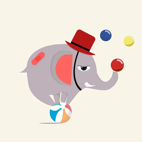 Circus olifant vector — Stockvector