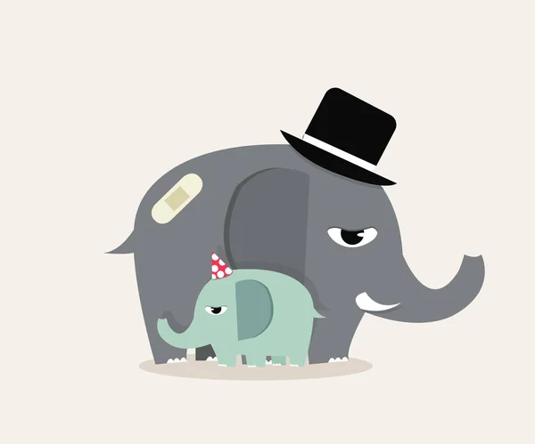 Mignon éléphants vecteur — Image vectorielle