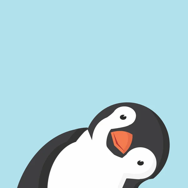 可爱的头企鹅 — 图库矢量图片