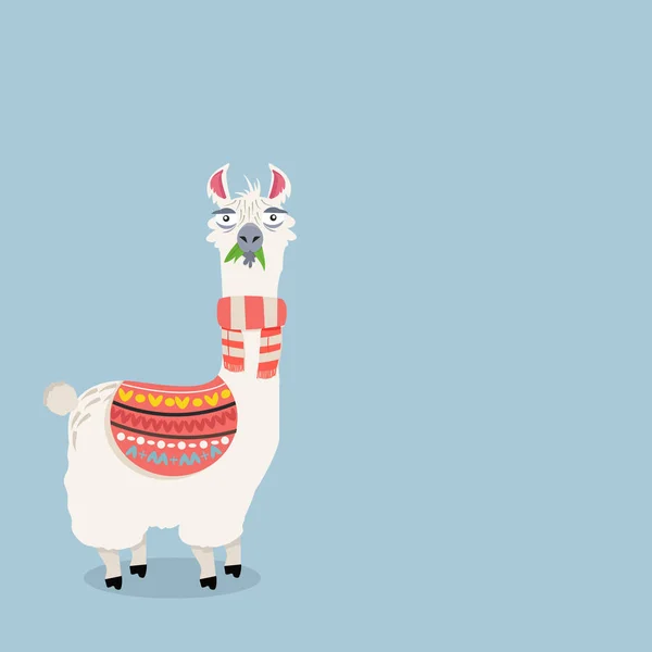 Lama bonito alpaca Vector Ilustração — Vetor de Stock