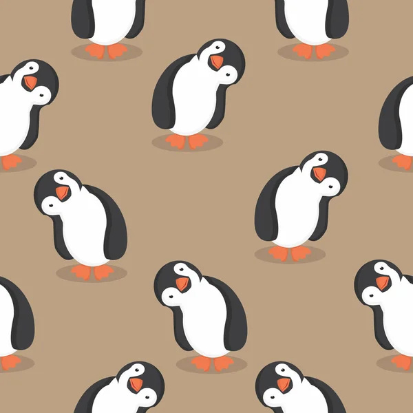 Lindo patrón de dibujos animados pingüino — Archivo Imágenes Vectoriales