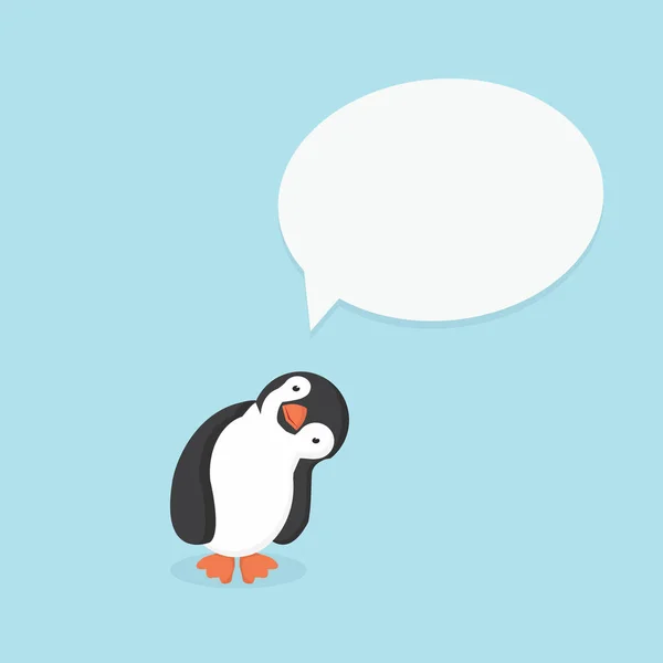 Schattige pinguïn met citaat tekst zeepbel — Stockvector
