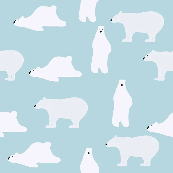 Padrão de ursos polares bonito — Vetor de Stock