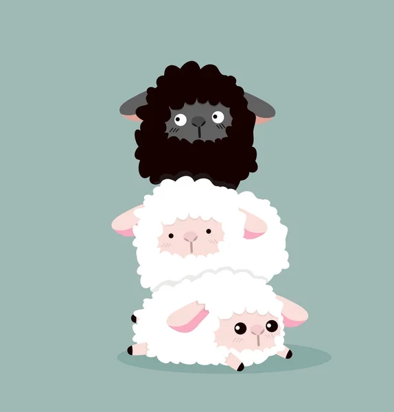 Милый овечий фон — стоковый вектор