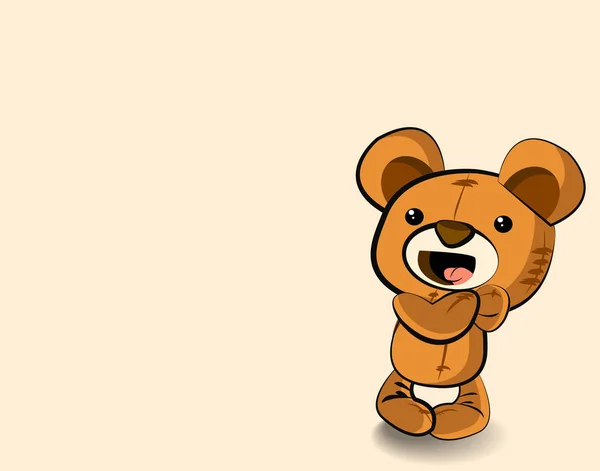 Lindo oso de peluche — Vector de stock