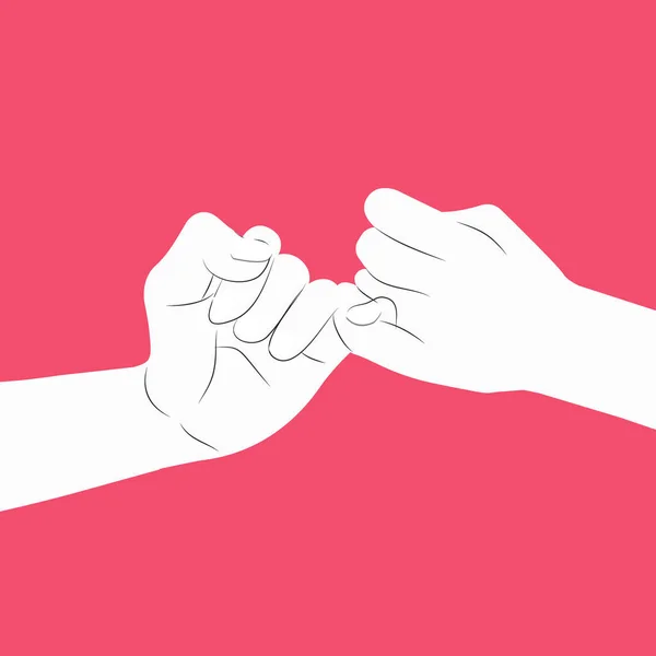 Mano celebración promesa vector sobre fondo rosa — Vector de stock