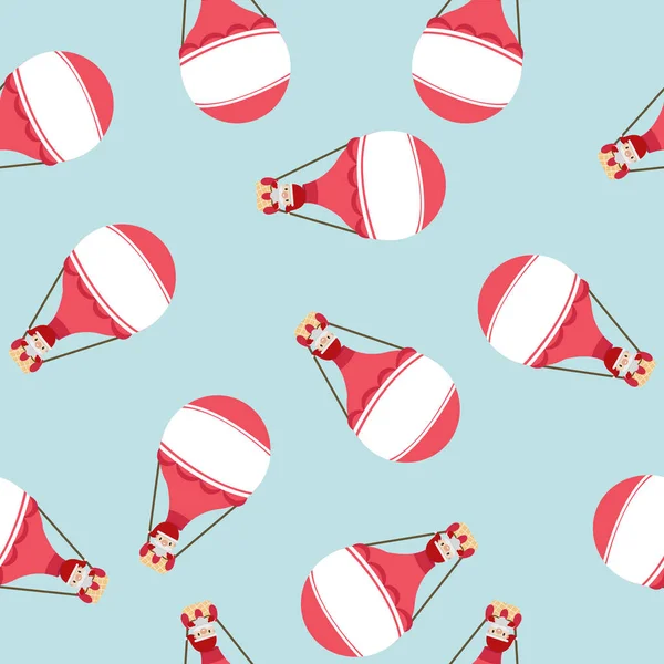 Hot air balloon with Santa Claus pattern — Stock Vector