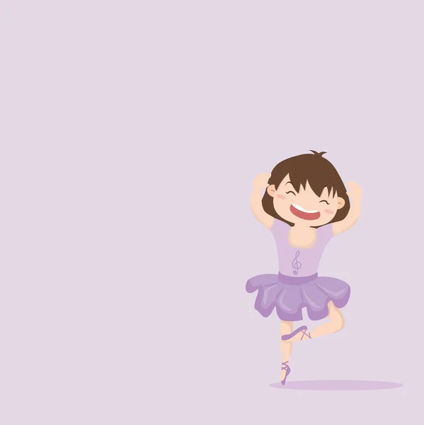 Niña linda bailarina — Vector de stock