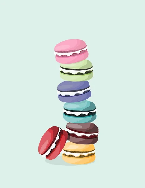 Macarons színes illusztrációk — Stock Vector
