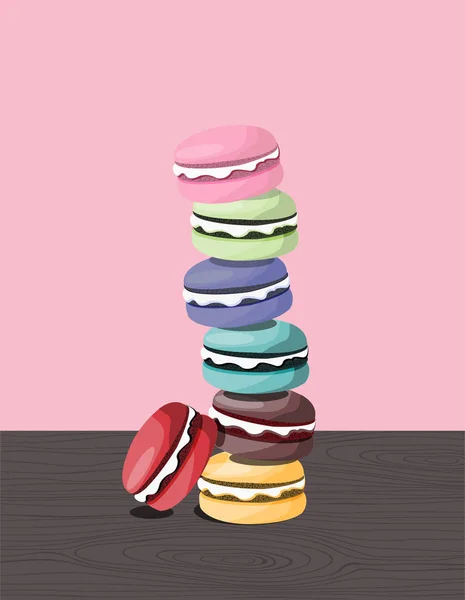 Macaron színes háttérrel — Stock Vector