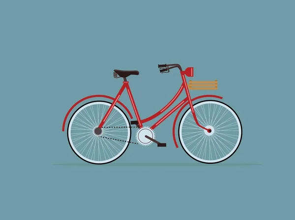 Red retro bicycle — Stock Vector