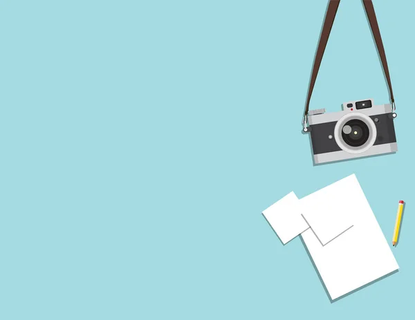 Κάμερας ρετρό και χαρτί — Διανυσματικό Αρχείο