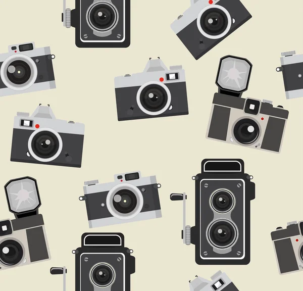 Retro camera patroon — Stockvector