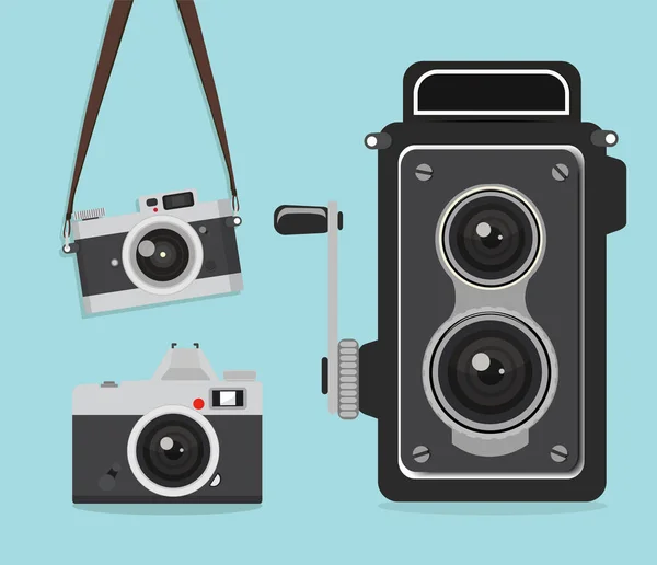 Definir câmera retro — Vetor de Stock