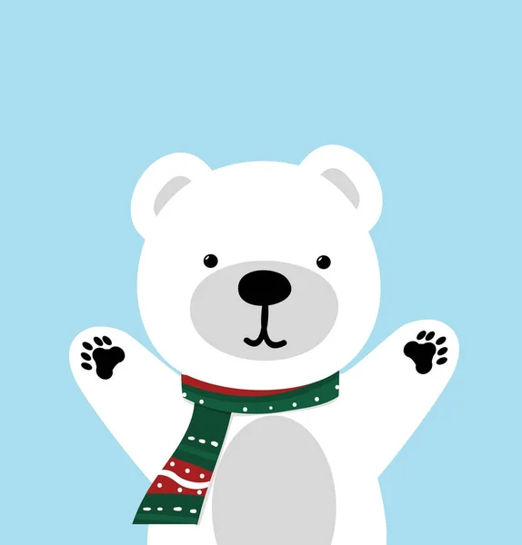 Urso polar bonito vecto — Vetor de Stock