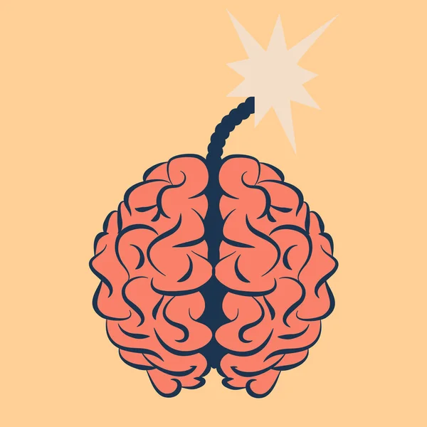 Cerveau avec étincelle — Image vectorielle