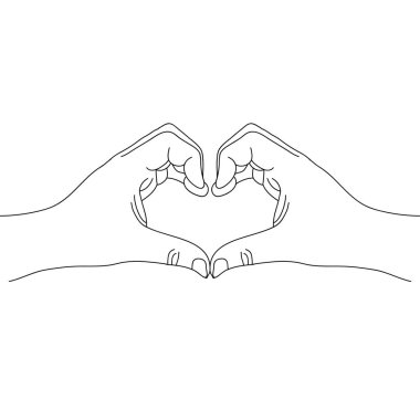 El vektör kalp şeklinde el ile çekilmiş.