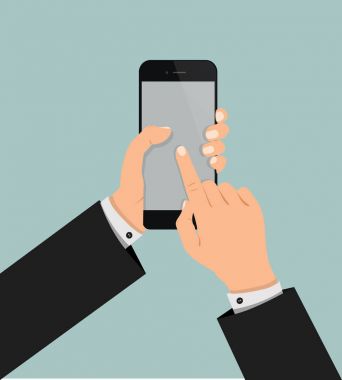 Smartphone ekran dokunaklı el