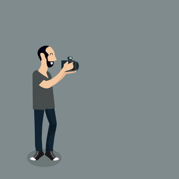 Man Take Photo — Stock Vector