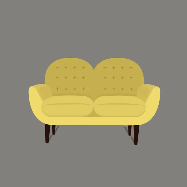 Canapé Moderne Jaune Pour Salon — Image vectorielle