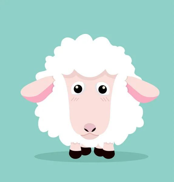Cute Cartoon Little Sheep — Stock Vector