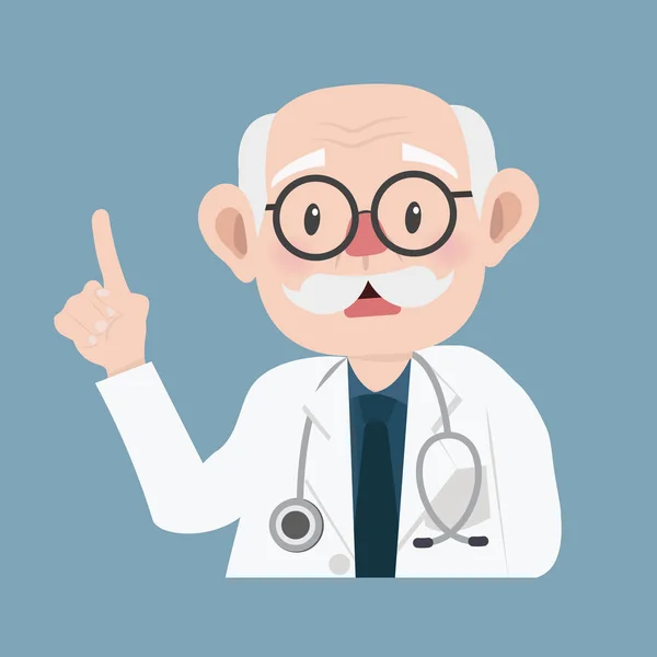 Old Man Doctor Cartoon — Stock Vector