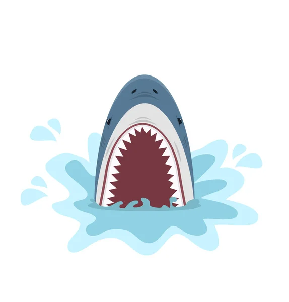 Nyitott Jaws Cápa — Stock Vector