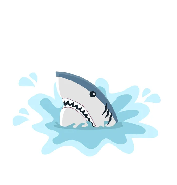 Fehér Cápa Nyitott Jaws — Stock Vector