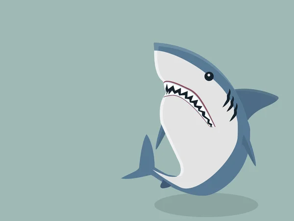 Niedlicher Weißer Hai Vektor — Stockvektor