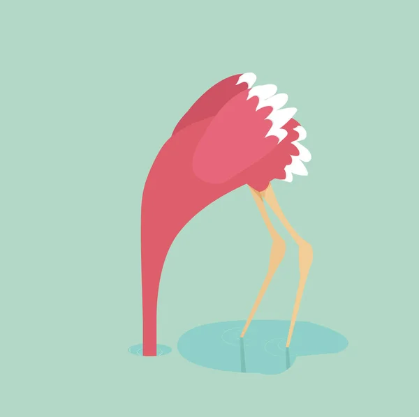 Ładny Ptak Flamingo Ilustracja — Wektor stockowy