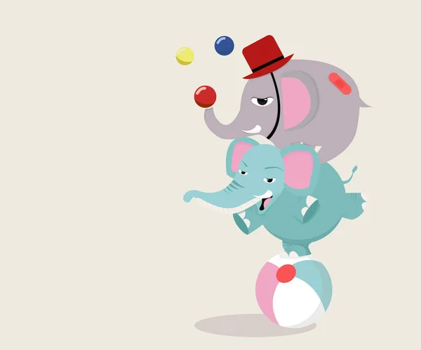 Éléphants Cirque Sur Bal — Image vectorielle