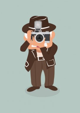 yaşlı adam fotoğrafçı vektör