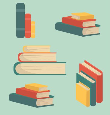 Yığınlar set kitap düz tasarım