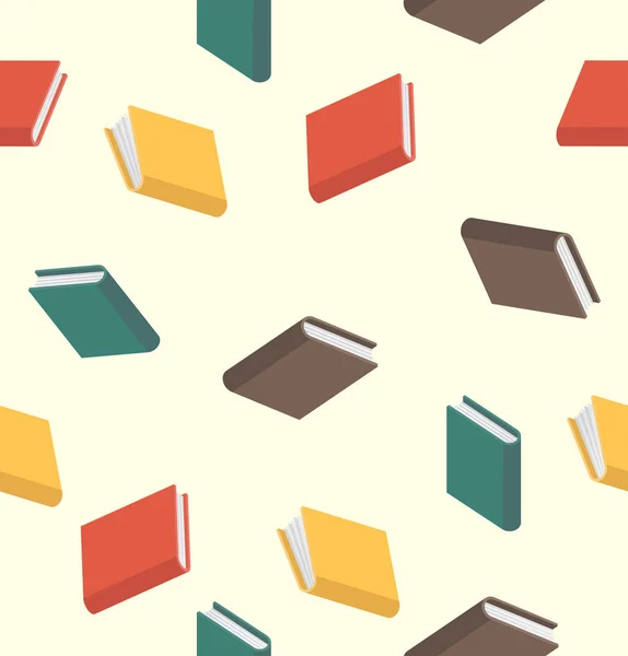 Patrón Libros Sin Costura Color Estilo Plano — Vector de stock