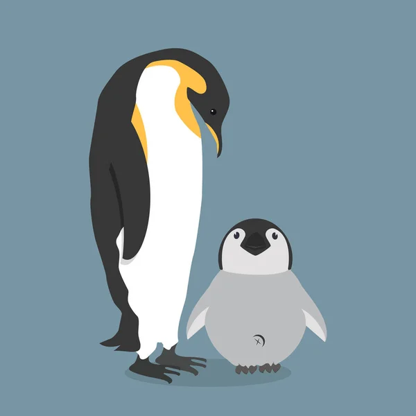 Császár Pingvinek Csaj Vektor — Stock Vector